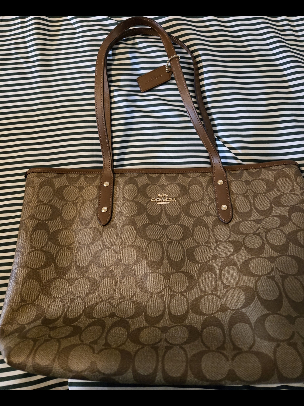 Coach Women's Brown Signature Tote Bag - Picture 7 of 7
